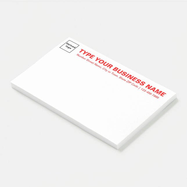Red Business Brand Texts on Heading of Large Post-it Notes (Angled)