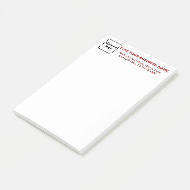 Red Business Brand Texts on Heading of Long Post-it Notes (Angled)