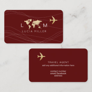 Red Business Card for a travel agent