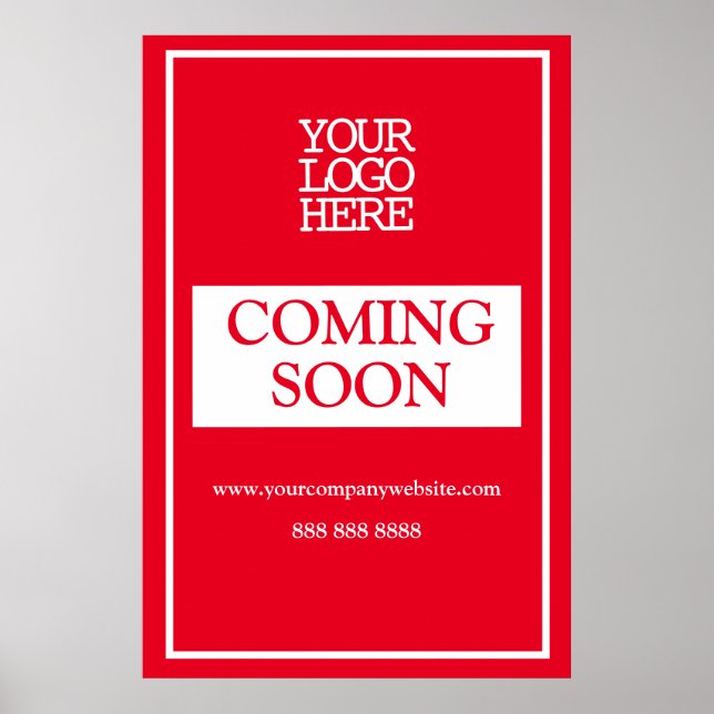 Red Business Logo Coming Soon Poster (Front)