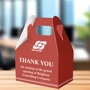 Red Business Logo Company Grand Opening Favor Box
