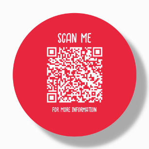 Red   Business QR Code Scannable Classic Round Sticker