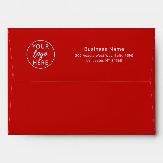 Red Business Returns Address Envelope (Back (Top Flap))