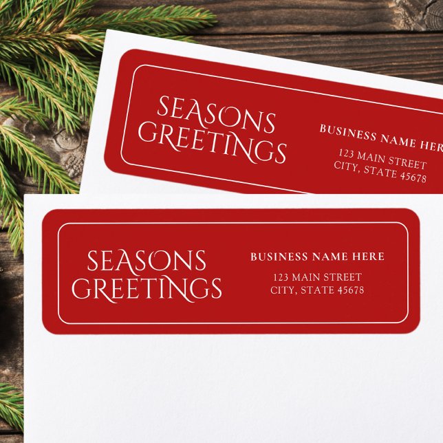 Red Business Seasons Greetings Return Address (Creator Uploaded)