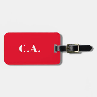 Red business sharp acrylic monogrammed luggage tag