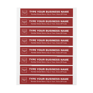 Red Business Wrap Around Address Label