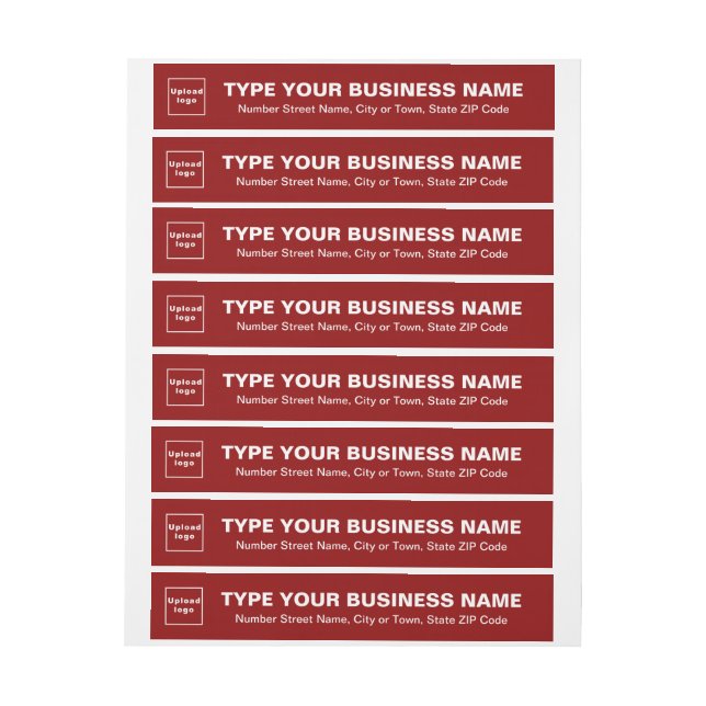 Red Business Wrap Around Address Label (Sheet)