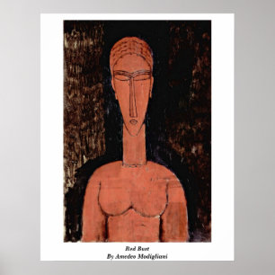 Red Bust By Amedeo Modigliani Poster