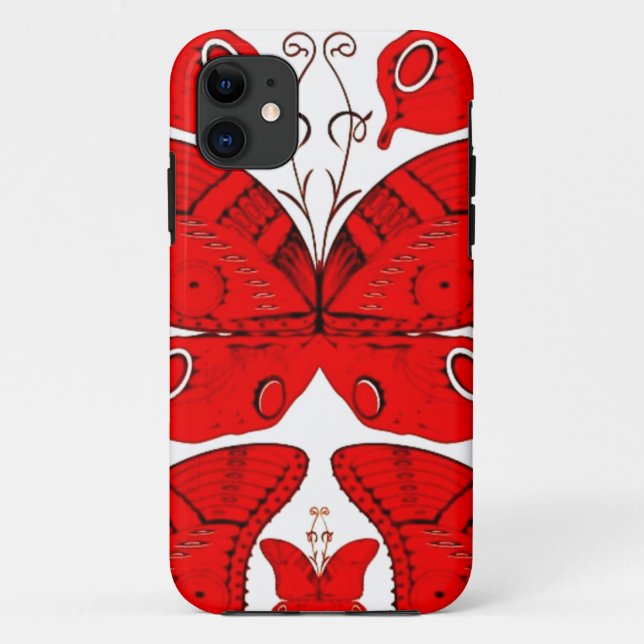 Red Butterflies Case-Mate iPhone Case (Back)