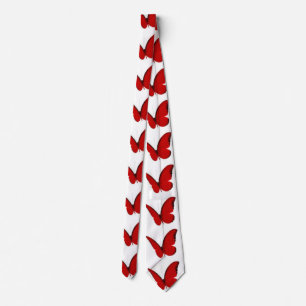 Red Butterflies Neck Tie
