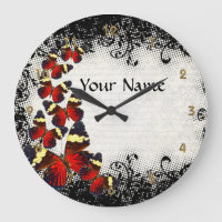 Red butterflies on black lace