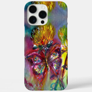 RED BUTTERFLIES ON YELLOW THISTLES,BLUE SKY Floral iPhone 16 Pro Max Case