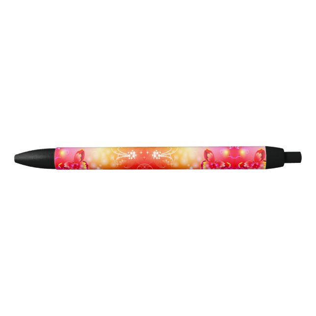 Red Butterfly Black Ink Pen (Front)