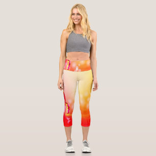 Red Butterfly Capri Leggings
