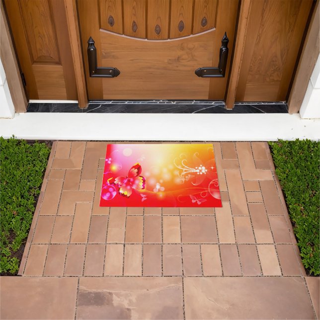 Red Butterfly Doormat (Outdoor)