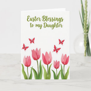 Red Butterfly Easter Blessings Card