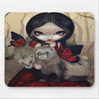 "Red Butterfly Ferrets" Mousepad