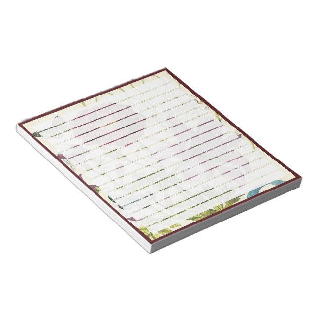 Red butterfly floral notepad (Angled)
