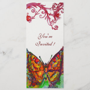 RED BUTTERFLY Gold Yellow Floral White Programme Program