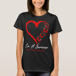 Red Butterfly Heart I'm A Survivor Heart Disease A T-Shirt