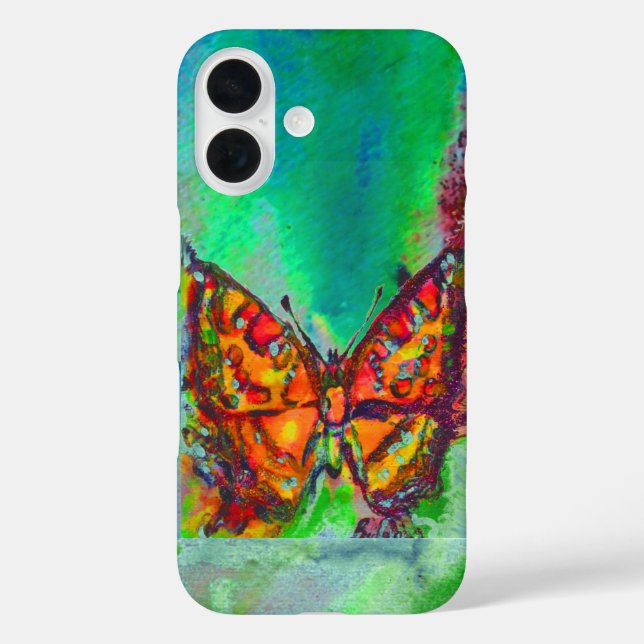 RED BUTTERFLY IN GREEN Case-Mate iPhone CASE (Back)