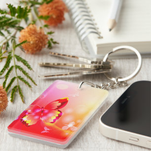 Red Butterfly Keychain
