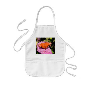Red butterfly kids apron