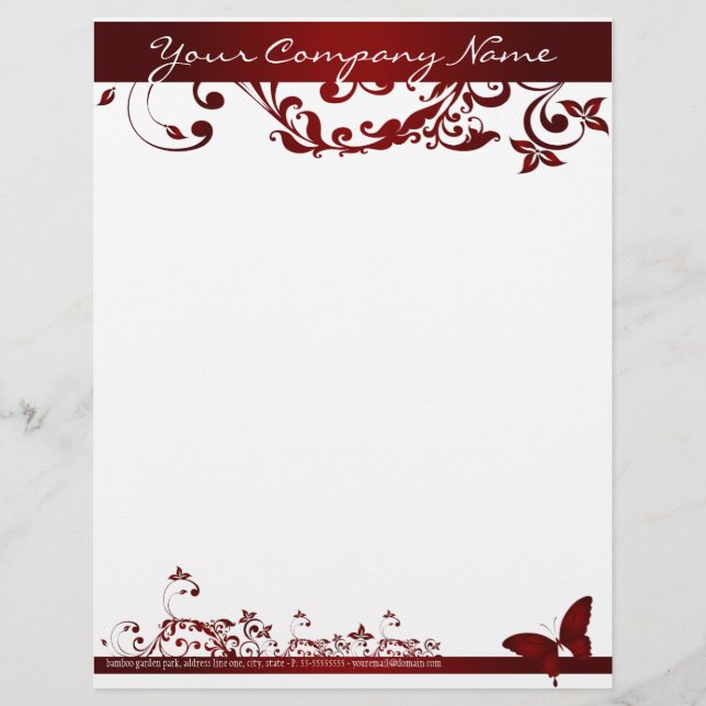 Red Butterfly Letterhead (Front)