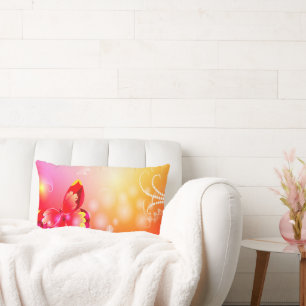 Red Butterfly Lumbar Pillow
