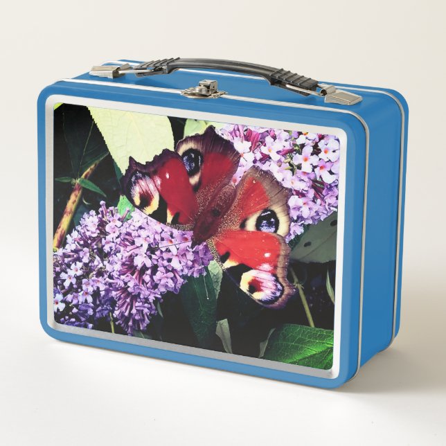 Red butterfly metal lunch box (Front)
