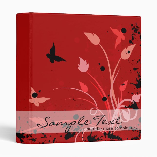 Red Butterfly Nature Binder (Front/Spine)