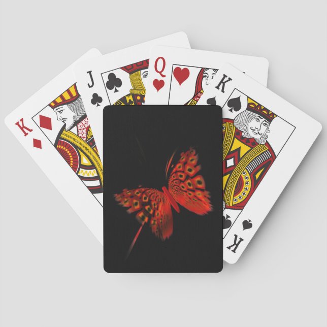 Red Butterfly Playing Cards (Back)