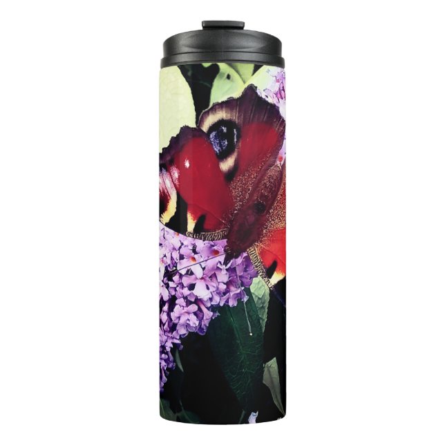 Red butterfly thermal tumbler (Front)