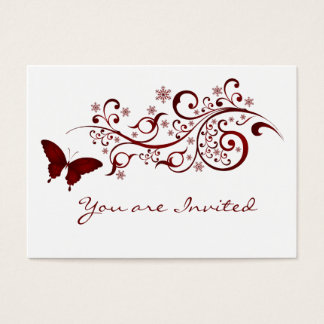 Red Butterfly Wedding Invitation
