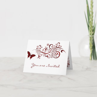 Red Butterfly Wedding Invitations
