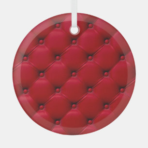 Red buttoned texture: repeating pattern. glass ornament