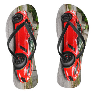 Red C7 Chevrolet Corvette Flip Flops