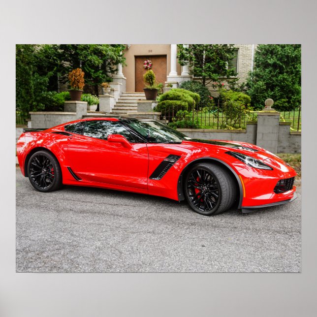 Red C7 Chevrolet Corvette Poster (Front)
