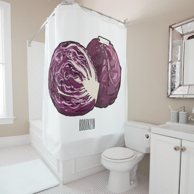 Red cabbage cartoon illustration  (In Situ)