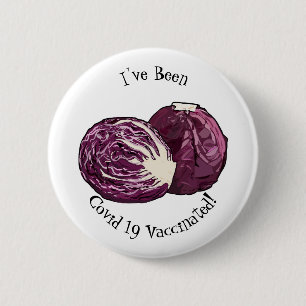 Red cabbage cartoon illustration 2 inch round button