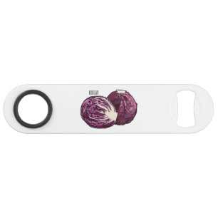 Red cabbage cartoon illustration bar key