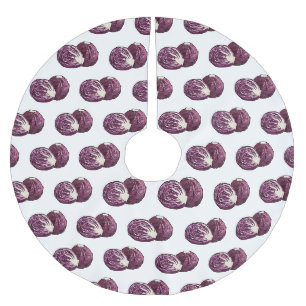Red cabbage cartoon illustration  brushed polyester tree skirt