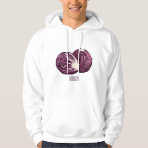 Red cabbage cartoon illustration  hoodie