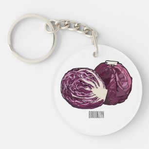 Red cabbage cartoon illustration  keychain
