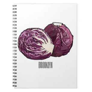 Red cabbage cartoon illustration  notebook