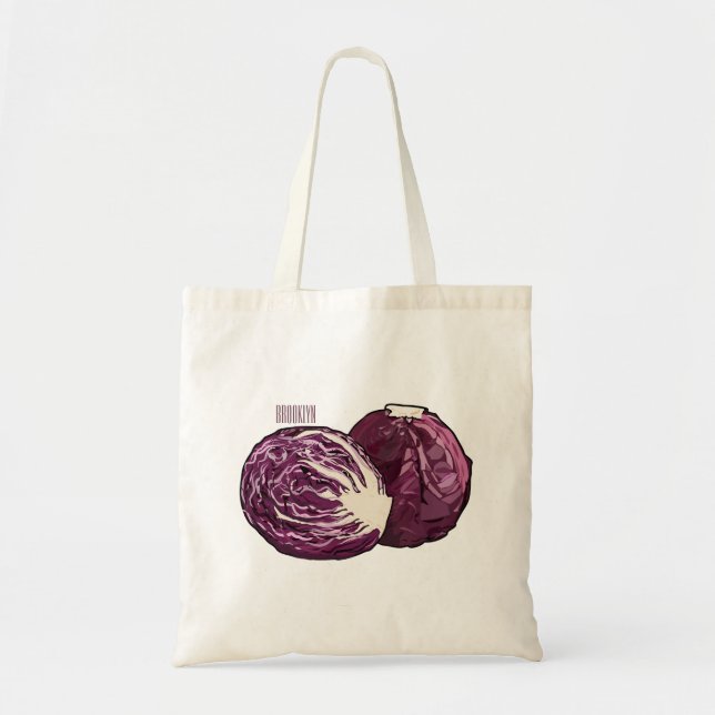 Red cabbage cartoon illustration  tote bag (Front)