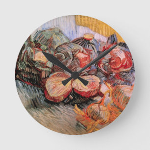 Red Cabbages and Onions by Vincent van Gogh Round Clock