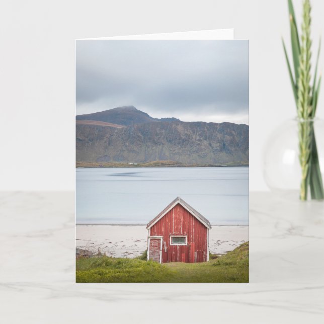 Red Cabin Ramberg Lofoten Card (Front)