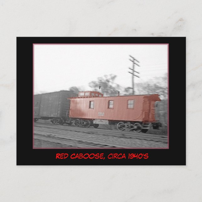 Red Caboose, circa 1940's Postcard (Front)