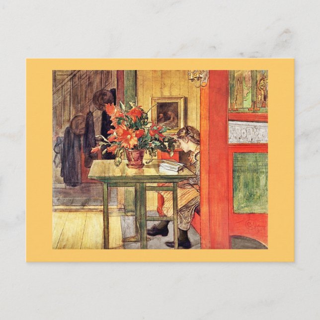 Red Cactus and Lisbeth Reading Postcard (Front)